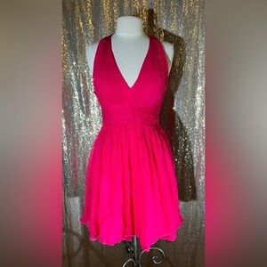Aidan Mattox Vibrant Pink Backless Dress